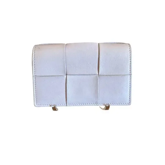 Bottega Veneta Maxi Intrecciato Card Holder Small Wallet Purple Lambskin - Picture 10 of 10